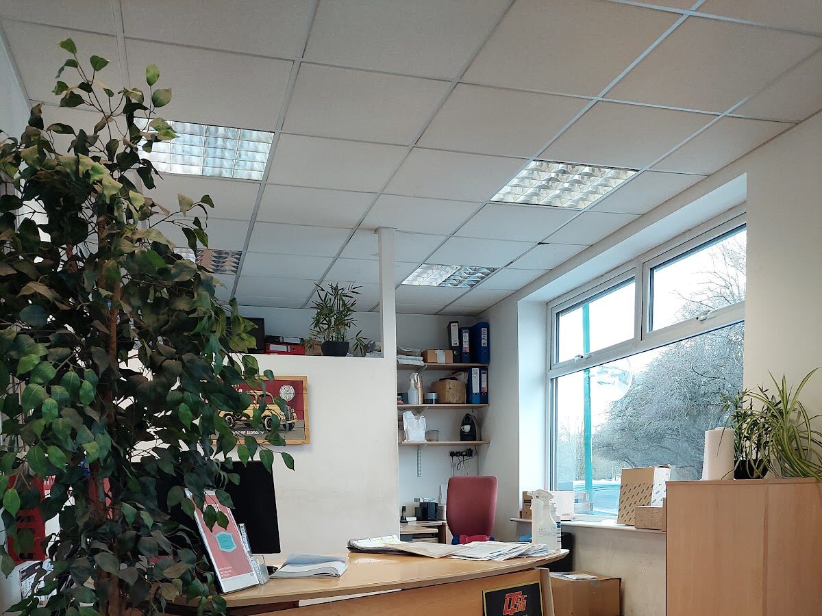 Groves Autos reception — spotless customer area at Harlow Mill